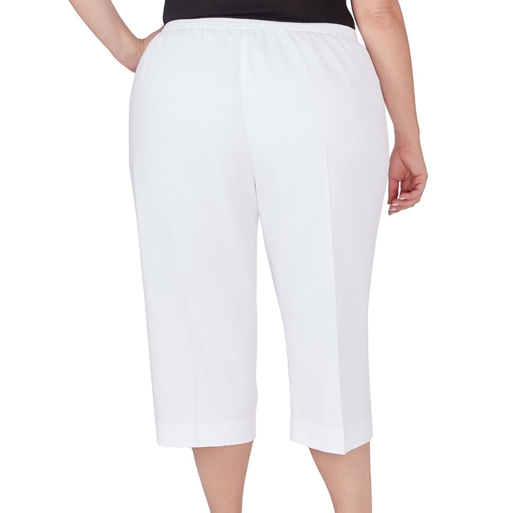 Alfred Dunner Women’s Plus Size Paradise Island Twill Capri White 24W - Picture 3 of 3